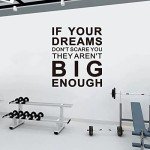 SEATUNE Motivational Office Gym Wall Decals - Inspirational Quotes Wall Stickers - Positive Home Vinyl Art Wall Decor - If Your Dreams Don't Scare You 20"X24"