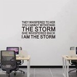 SEATUNE Women Teens Girls Wall Decals - Inspirational Quotes Wall Stickers - Positive Motivational Encouragement Home Vinyl Wall Decor - They Whispered to Her You Cannot Withstand The Storm 28.6"X15"