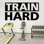 SEATUNE Large Gym Motivational Wall Stickers - Quotes Inspirational Wall Decals - Bedroom Home Gym Garage Vinyl Art Wall Decor - Train Hard 28.6"X15"