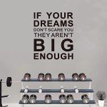 SEATUNE Motivational Office Gym Wall Decals - Inspirational Quotes Wall Stickers - Positive Home Vinyl Art Wall Decor - If Your Dreams Don't Scare You 20"X24"