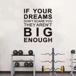 SEATUNE Motivational Office Gym Wall Decals - Inspirational Quotes Wall Stickers - Positive Home Vinyl Art Wall Decor - If Your Dreams Don't Scare You 20"X24"