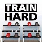 SEATUNE Large Gym Motivational Wall Stickers - Quotes Inspirational Wall Decals - Bedroom Home Gym Garage Vinyl Art Wall Decor - Train Hard 28.6"X15"