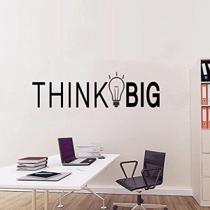SEATUNE Wall Decals for Bedroom, Teamwork Wall Stickers, Office School Classroom College, Quotes Inspirational Positive Motivational Yoga Sports Vinyl Art Wall Decor Home Stickers, Think Big 35"X9.8"