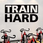 SEATUNE Large Gym Motivational Wall Stickers - Quotes Inspirational Wall Decals - Bedroom Home Gym Garage Vinyl Art Wall Decor - Train Hard 28.6"X15"