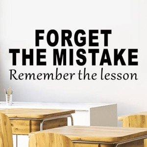 SEATUNE Large Inspirational Office Wall Stickers - Quotes Motivational Classroom Wall Decals - Bedroom Living Room School Home Vinyl Art Wall Decor - Forget The Mistake Remember The Lesson 32"X12.5"