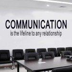SEATUNE Large Office Quotes Wall Decals - Teamwork Inspirational Positive Motivational Wall Stickers - Workplace Home Vinyl Art Wall Decor - Communication is The Lifeline to Any Relationship 35"X9.8"