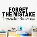 SEATUNE Large Inspirational Office Wall Stickers - Quotes Motivational Classroom Wall Decals - Bedroom Living Room School Home Vinyl Art Wall Decor - Forget The Mistake Remember The Lesson 32"X12.5"