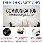 SEATUNE Large Office Quotes Wall Decals - Teamwork Inspirational Positive Motivational Wall Stickers - Workplace Home Vinyl Art Wall Decor - Communication is The Lifeline to Any Relationship 35"X9.8"