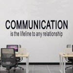SEATUNE Large Office Quotes Wall Decals - Teamwork Inspirational Positive Motivational Wall Stickers - Workplace Home Vinyl Art Wall Decor - Communication is The Lifeline to Any Relationship 35"X9.8"