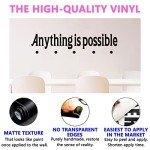 SEATUNE Wall Stickers for Bedroom, Teamwork Wall Decal, Quotes Inspirational Positive Motivational Gym Office Yoga Signs Family Home Vinyl Art Wall Decor, Anything is Possible 26"X6"