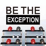 SEATUNE Large Gym Wall Stickers - Inspirational Quotes Motivational Wall Decals - Home Gym Garage Vinyl Art Wall Decor - Be The Exception 28.6"X15"