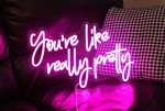 DAKABUKA You are Like Really Pretty Neon Sign Pink Room Decor LED Neon Signs Wall Decor for Bedroom Bachelorette Party Teen Girls Room with Dimmable Switch USB Power(16.9 * 10.6inches)