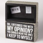 Primitives by Kathy 28622 Chevron Trimmed Box Sign, 5 x 3-Inches, My Opinion