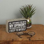Primitives by Kathy 28622 Chevron Trimmed Box Sign, 5 x 3-Inches, My Opinion