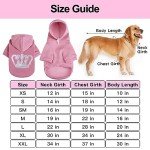 EXPAWLORER Prinecss Dog Hoodie for Girl - Hooded Dog Sweater with Leash Hole, Dog Cold Weather Clothes,Sweatshirt with Pocket, Pet Warm Outfit, Winter Coats for XS-XXL Dogs