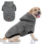 EXPAWLORER Fuzzy Dog Sweaters, Double-Sided Plush Fleece Soft Dog Hoodie with Leash Hole, Dog Cold Weather Clothes Winter Coat, Dog Sherpa Hooded Sweatshirt for Small Medium Large Dogs(Black M)