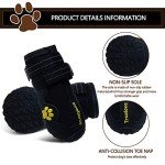 Expawlorer Dog Shoes for Large Dogs,Dog Boots & Paw Protectors for Winter with Anti-Slip Rugged Sole,Waterproof Dog Booties for Outdoor Snow Rain Days,Dog Shoes for Hot Pavement,Hiking Walking (Black)