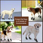 Expawlorer Dog Shoes for Large Dogs,Dog Boots & Paw Protectors for Winter with Anti-Slip Rugged Sole,Waterproof Dog Booties for Outdoor Snow Rain Days,Dog Shoes for Hot Pavement,Hiking Walking (Black)