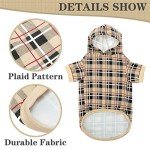 EXPAWLORER Plaid Dog Hoodie - British Style Soft and Warm Dog Sweater with Leash Hole, Hooded Cold Weather Clothes, Dog Sweatshirt, Outfits, Winter Coat for Small Medium Large Dogs