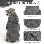 EXPAWLORER Fuzzy Dog Sweaters, Double-Sided Plush Fleece Soft Dog Hoodie with Leash Hole, Dog Cold Weather Clothes Winter Coat, Dog Sherpa Hooded Sweatshirt for Small Medium Large Dogs(Black M)