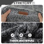 EXPAWLORER Fuzzy Dog Sweaters, Double-Sided Plush Fleece Soft Dog Hoodie with Leash Hole, Dog Cold Weather Clothes Winter Coat, Dog Sherpa Hooded Sweatshirt for Small Medium Large Dogs(Black M)