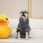 EXPAWLORER Fuzzy Dog Sweaters, Double-Sided Plush Fleece Soft Dog Hoodie with Leash Hole, Dog Cold Weather Clothes Winter Coat, Dog Sherpa Hooded Sweatshirt for Small Medium Large Dogs(Black M)