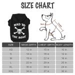 EXPAWLORER Dog Hoodie - Bad to The Bone Lettered Dog Sweatshirt with Hood, Warm Fleece Dog Sweater Clothes with Leash Hole, Cozy Soft Pet Outfit for Small Medium Dogs, M