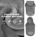 EXPAWLORER Flannel Basic Dog Hoodie - Warm Soft Dog Sweater with Leash Hole and Pocket, Dog Cold Weather Clothes, Dog Winter Coat, Fall Sweatshirt for Large Dogs Boys Girls, Grey M