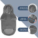 EXPAWLORER Flannel Basic Dog Hoodie - Warm Soft Dog Sweater with Leash Hole and Pocket, Dog Cold Weather Clothes, Dog Winter Coat, Fall Sweatshirt for Large Dogs Boys Girls, Grey M