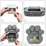 EXPAWLORER Pet Memorial Gifts - Pawprint Dog Memorial Gifts for Loss of Dog with Personalized Picture Frame, Pet Headstone Grave Markers with Sympathy Poem Remembrance Tombstone in Lawn Backyard