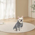 EXPAWLORER Flannel Basic Dog Hoodie - Warm Soft Dog Sweater with Leash Hole and Pocket, Dog Cold Weather Clothes, Dog Winter Coat, Fall Sweatshirt for Large Dogs Boys Girls, Grey M