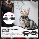 EXPAWLORER Cat Collar with Bells,Adjustable Soft Velvet Cat Collar Breakaway with Flower Accessory,Safety Quick Release Gothic Style Pet Collar for Cat,Kitten,Small Dog