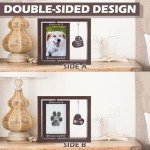 EXPAWLORER Pet Memorial Gifts for Dogs Cats - Dog Memorial Gifts for Loss of Dog, Rotating Wooden Dog Picture Frame with Paw Print Ink Pad, Dog Bereavement Gifts Pet Loss Sympathy Remembrance Gift