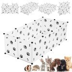 EXPAWLORER Pet Playpen for Small Animals - Plastic Puppy Playpen with Floor, Portable Small Animals Fence Cage Yard for Indoor Outdoor Use, DIY Plastic Enclosure for Small Rabbit, Puppies, Mice, Bunny