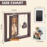 EXPAWLORER Pet Memorial Gifts for Dogs Cats - Dog Memorial Gifts for Loss of Dog, Rotating Wooden Dog Picture Frame with Paw Print Ink Pad, Dog Bereavement Gifts Pet Loss Sympathy Remembrance Gift