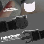 EXPAWLORER Cat Collar with Bells,Adjustable Soft Velvet Cat Collar Breakaway with Flower Accessory,Safety Quick Release Gothic Style Pet Collar for Cat,Kitten,Small Dog