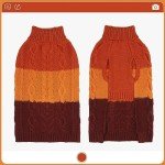 EXPAWLORER Dog Sweater - Large Dog Fall Sweaters for Dogs Girls Boys,Classic Turtleneck Knitwear Dog Clothes for Cold Weather, Cable Knit Dog Outfit,Coat,Pet Apparel(Orange,XL)