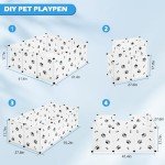 EXPAWLORER Pet Playpen for Small Animals - Plastic Puppy Playpen with Floor, Portable Small Animals Fence Cage Yard for Indoor Outdoor Use, DIY Plastic Enclosure for Small Rabbit, Puppies, Mice, Bunny