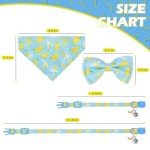 EXPAWLORER Cute Cat Collar with Bells - 2 Pack Cat Collar Breakaway, Cat Bandana Collar Cat Bowtie Collar for Girl Boy Cats, Adjustable Fruit Kitten Collar for Female Male Cats, Banana
