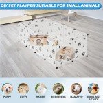 EXPAWLORER Pet Playpen for Small Animals - Plastic Puppy Playpen with Floor, Portable Small Animals Fence Cage Yard for Indoor Outdoor Use, DIY Plastic Enclosure for Small Rabbit, Puppies, Mice, Bunny