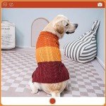 EXPAWLORER Dog Sweater - Large Dog Fall Sweaters for Dogs Girls Boys,Classic Turtleneck Knitwear Dog Clothes for Cold Weather, Cable Knit Dog Outfit,Coat,Pet Apparel(Orange,XL)