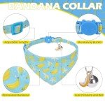 EXPAWLORER Cute Cat Collar with Bells - 2 Pack Cat Collar Breakaway, Cat Bandana Collar Cat Bowtie Collar for Girl Boy Cats, Adjustable Fruit Kitten Collar for Female Male Cats, Banana