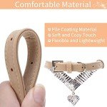 EXPAWLORER Cute Dog Necklace - Rhinestone Dog Collar, Soft Velvet Collar for Girl Boy Cats Dogs, Sparkling Pet Neck Decoration, Adjustable Pet Collar for Puppies Cats Small Medium Dogs, Brown S