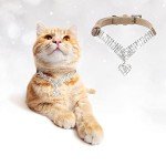 EXPAWLORER Cute Dog Necklace - Rhinestone Dog Collar, Soft Velvet Collar for Girl Boy Cats Dogs, Sparkling Pet Neck Decoration, Adjustable Pet Collar for Puppies Cats Small Medium Dogs, Brown S
