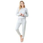 Softies Dream Jersey Crew Neck Lounge Set, Heather Grey, XL