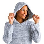 Softies Women's Ultra Soft Marshmallow Hooded Lounger with Plush Melange Fabric & Kangaroo Pocket (Heather Grey, Large-X-Large)