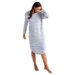 Softies Women's Ultra Soft Marshmallow Hooded Lounger with Plush Melange Fabric & Kangaroo Pocket (Heather Grey, Large-X-Large)