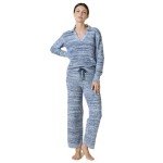 Softies Heather Marshmallow Johnny Collar Lounge Set, Heather Midnight, XL