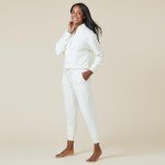 Softies DreamTech 1/4 Zip Jogger Set, Almond, L
