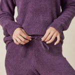 Softies Ultra-Soft Solid Marshmallow V-Neck Lounge Set for Women, Fig, 2X-3X